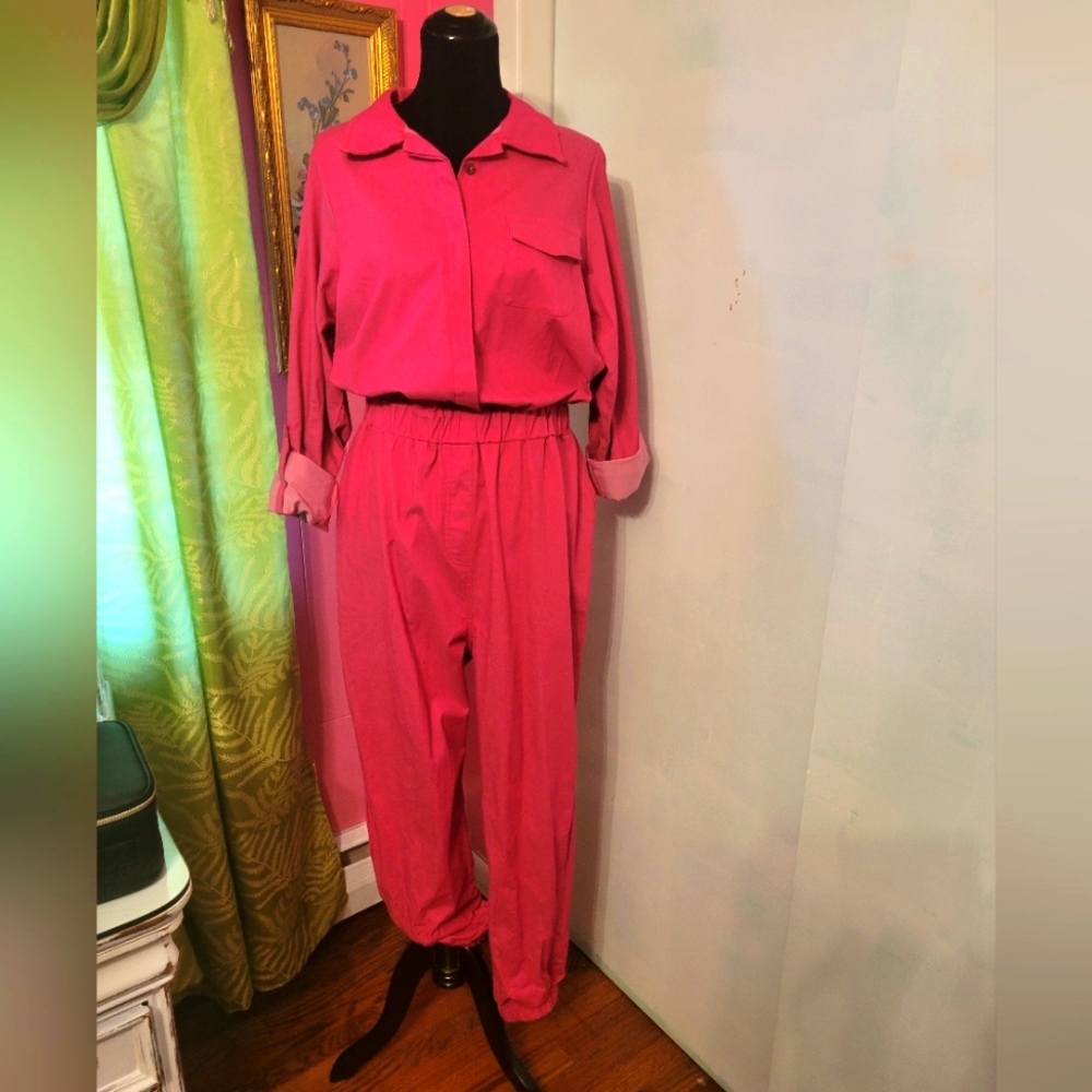 Hot pink jumpsuit
